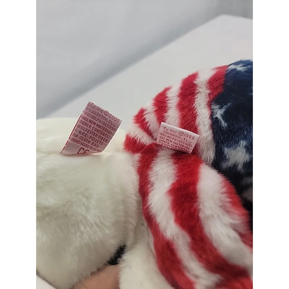 RETIRED Ty LIBEARTY and SPANGLE Large Beanie '99/2000 Buddy Collection HTF MWMT!